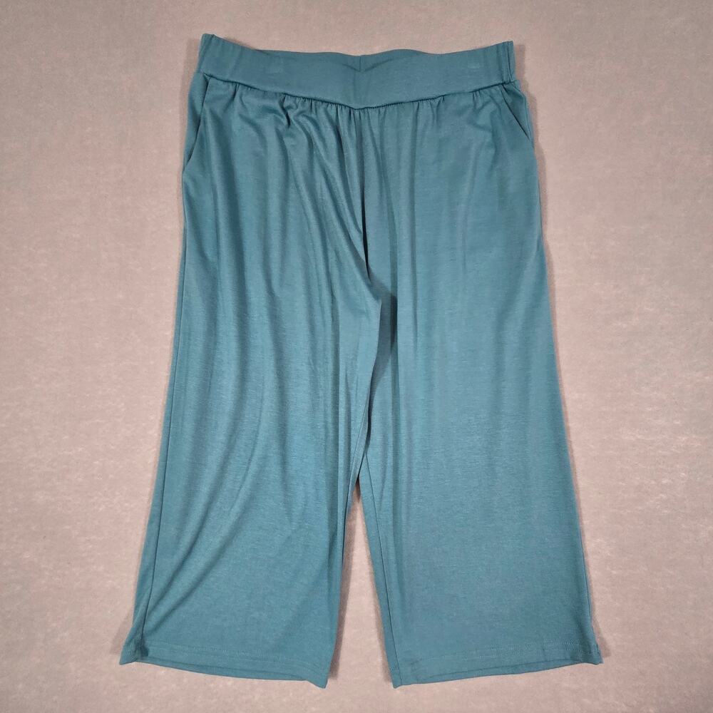 Women's Yoga Jogger Workout Wide Leg Cropped Capri Pants with Pockets XL NEW